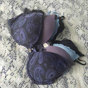 34C Bundle of 4 Bras - cool tones